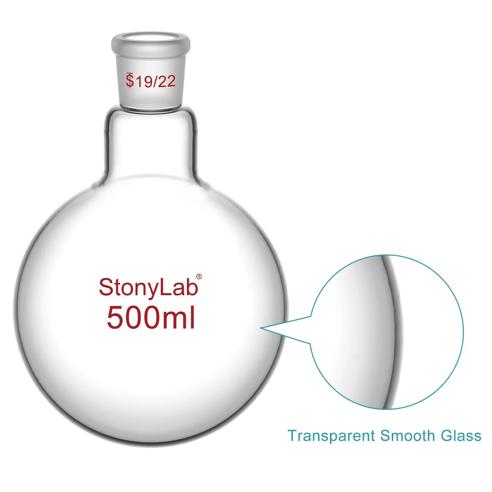 StonyLab 1 Neck Round Bottom Flask heavy duty chemical processing configuration