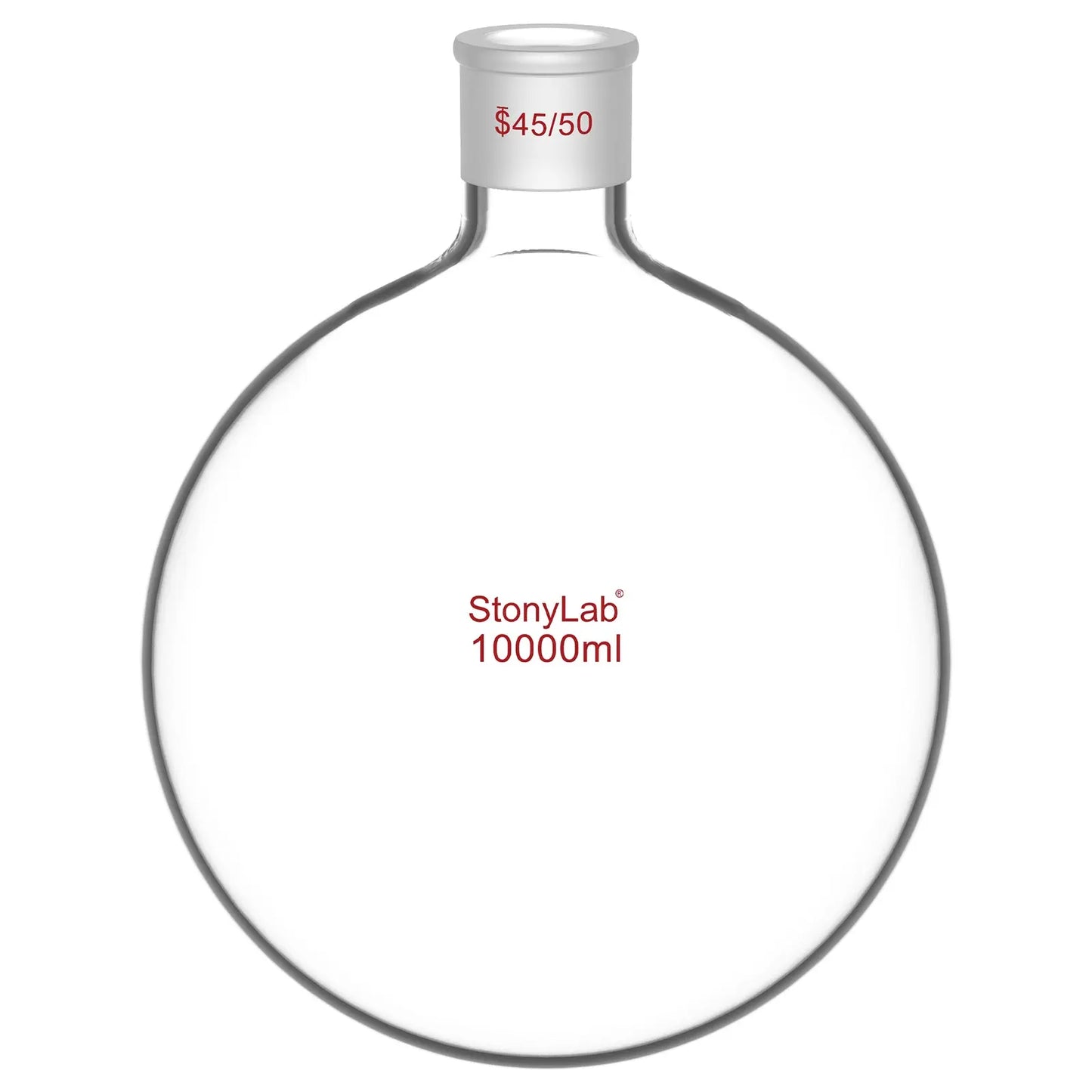 1-Neck Round Bottom Flask, 45/50 Center and two 24/40 Side Joints, 5-20 L Flasks-Round Bottom 10 L