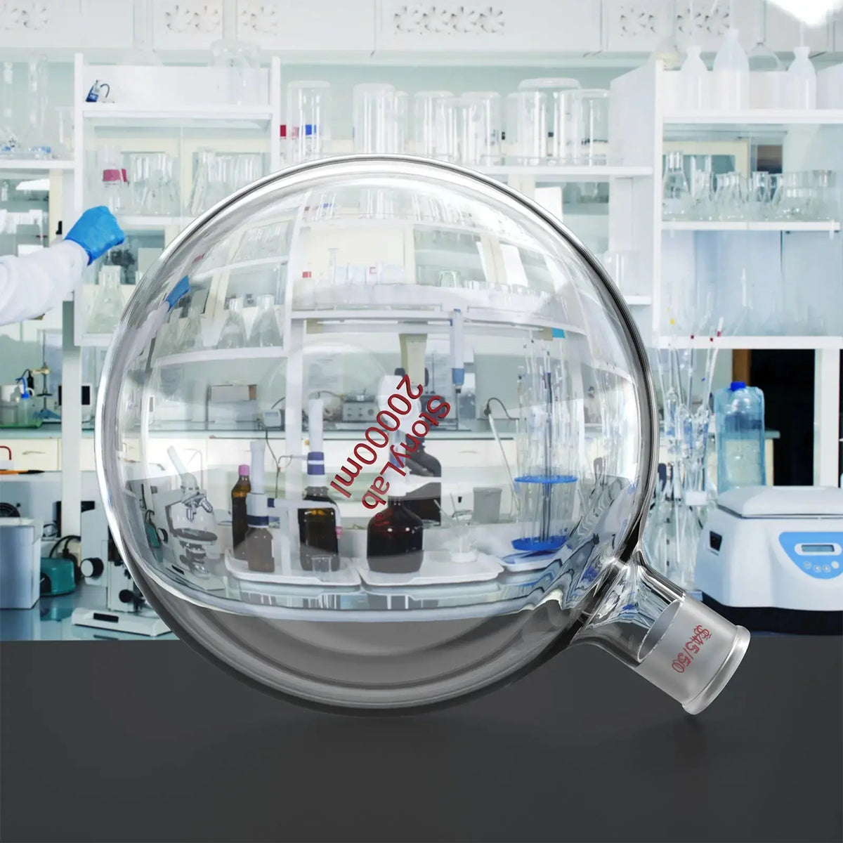 Detailed structural assembly component for StonyLab 1-Neck Round Bottom Flask