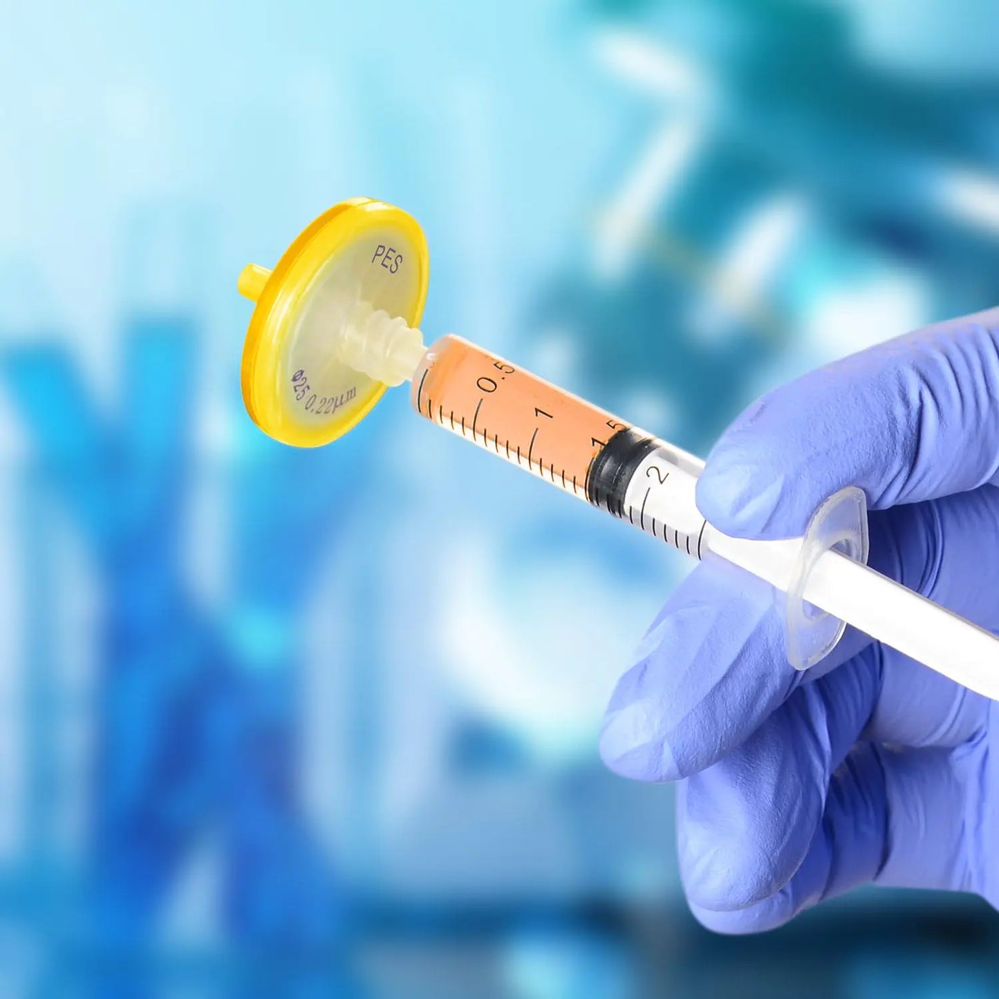 10 Pack Sterile PES Hydrophilic Membrane Syringe Filters Laboratory Supplies