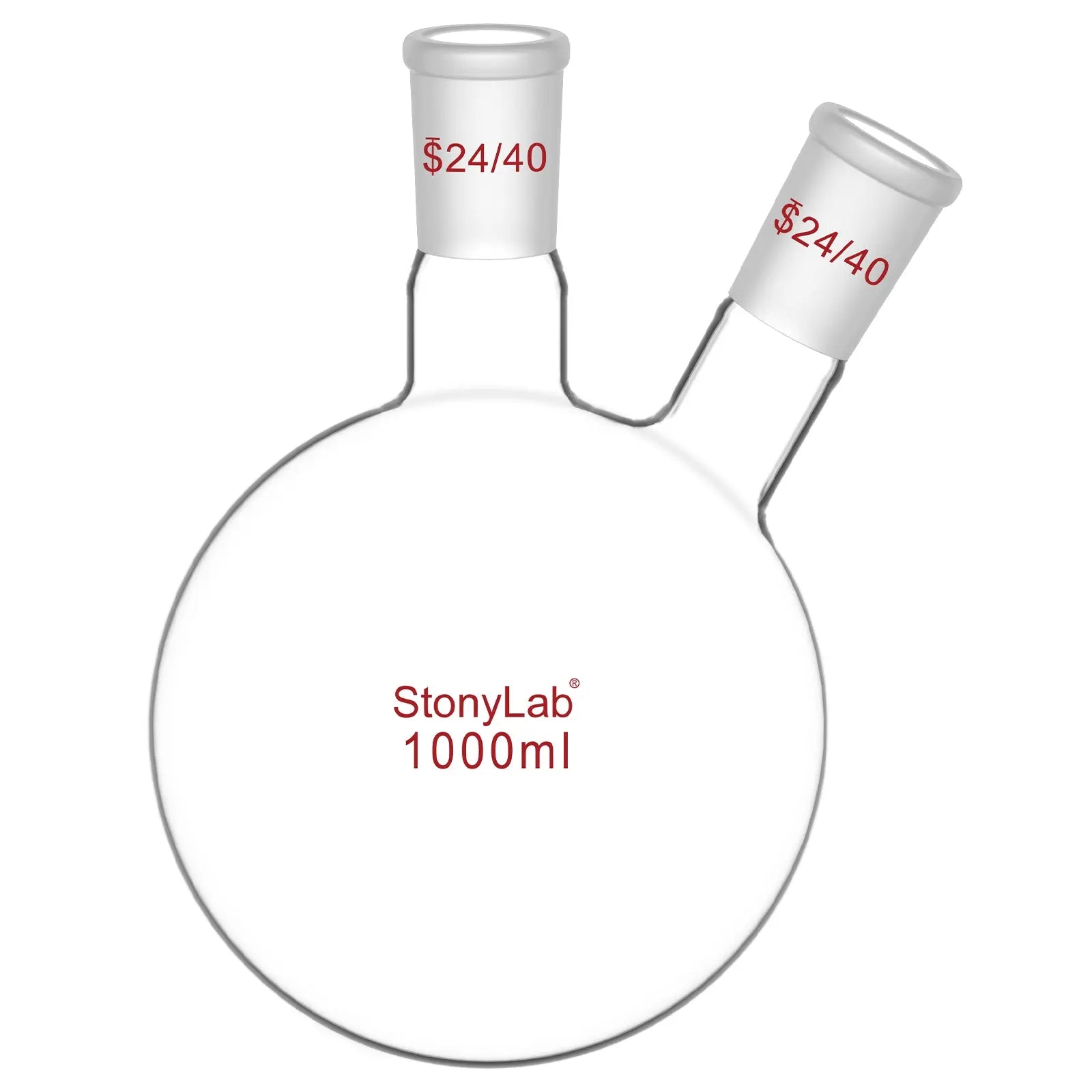 StonyLab 2-Neck Round Bottom Flask with 24 for professional laboratory applications