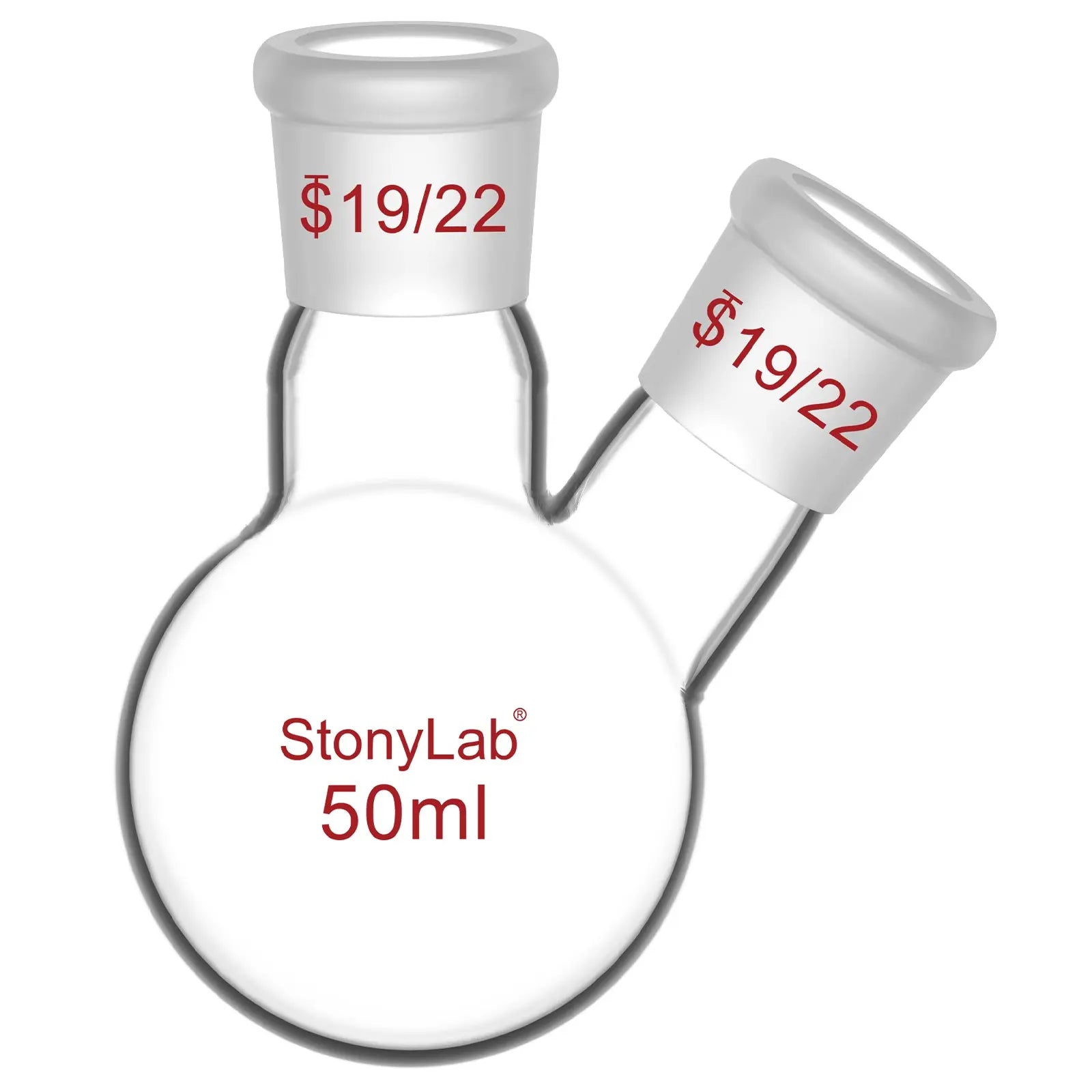 Comprehensive product view and setup components for StonyLab 2-Neck Round Bottom Flask