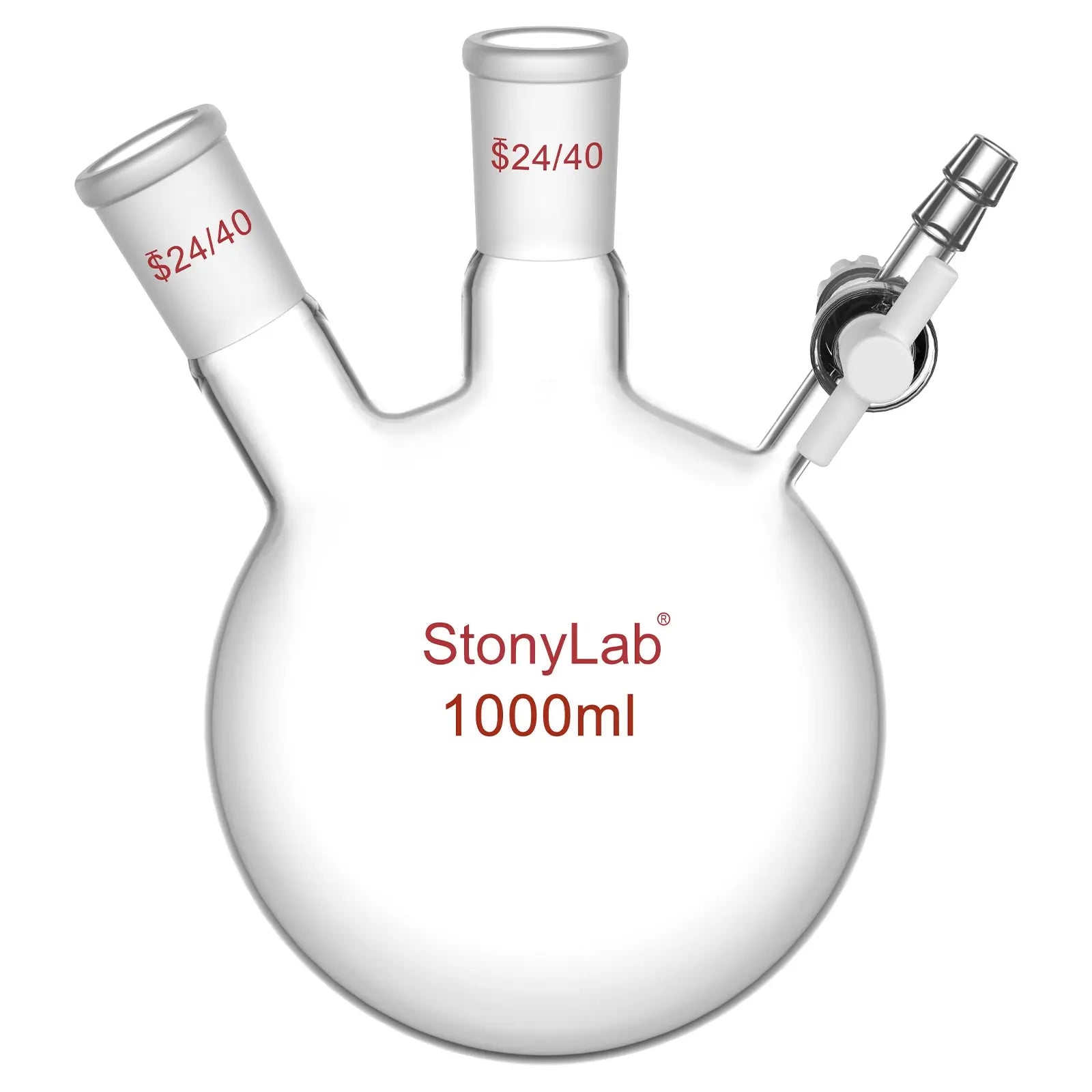 StonyLab 2-Neck Round Bottom Reaction Flask for professional laboratory applications