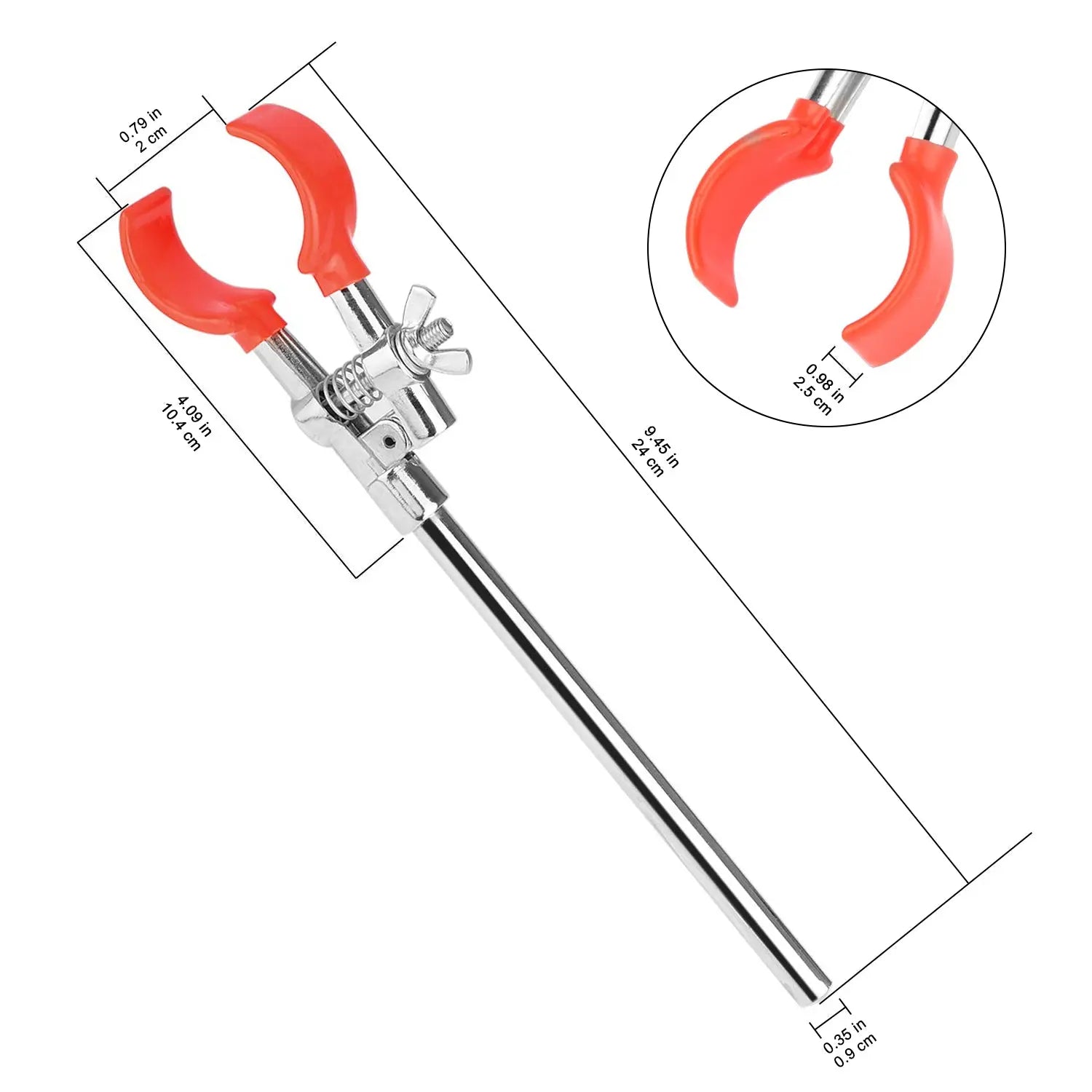 Close-up view showing the precise design and material of StonyLab 2-Prong Swivel Clamp