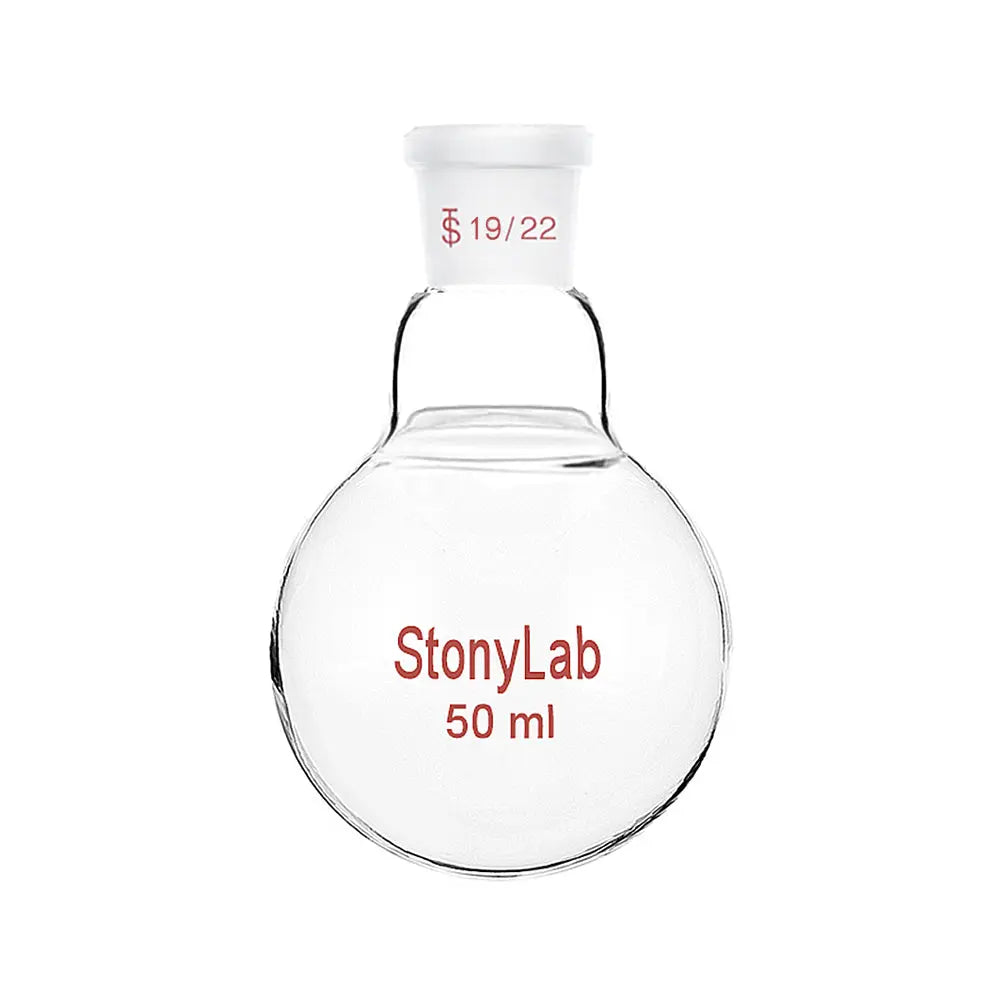 Single Neck Round Bottom Flask, 19/22 Joint, 50-500 ml - StonyLab Flasks - Round Bottom 50-ml