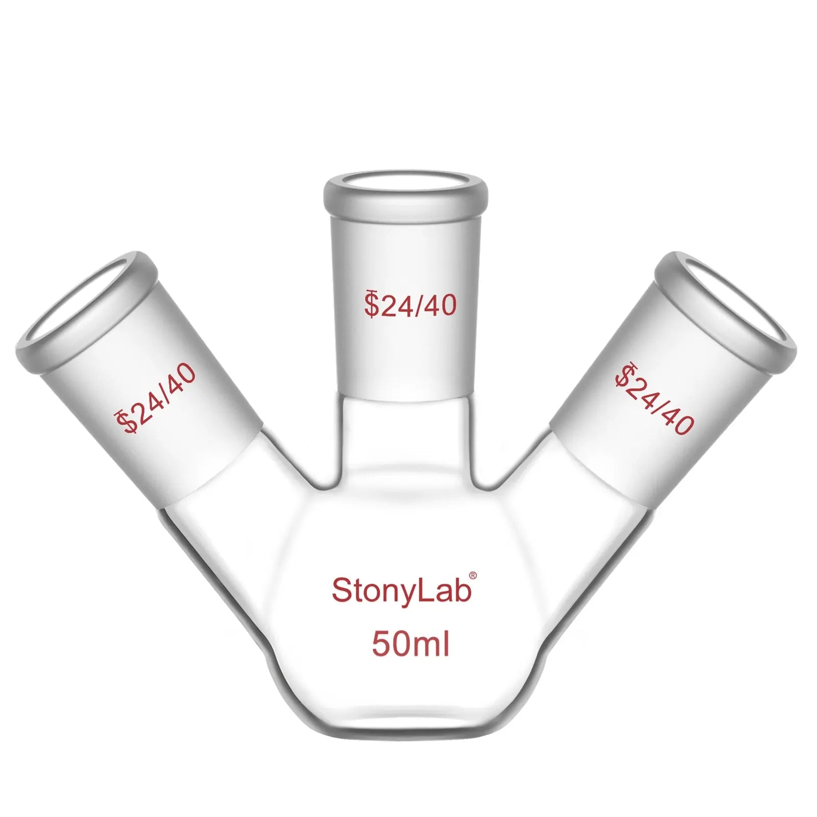Comprehensive product view and setup components for StonyLab 3-Neck Flat Bottom Flask