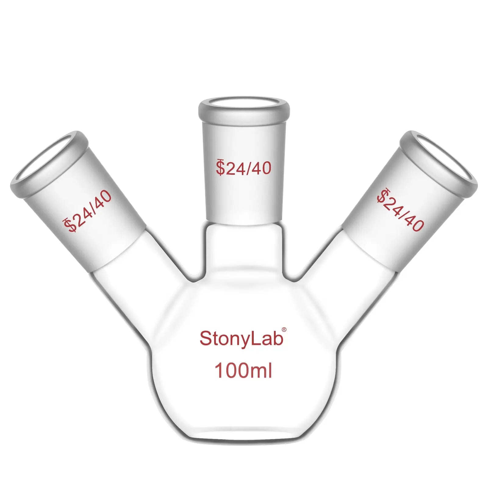 Comprehensive product view and setup components for StonyLab 3-Neck Flat Bottom Flask