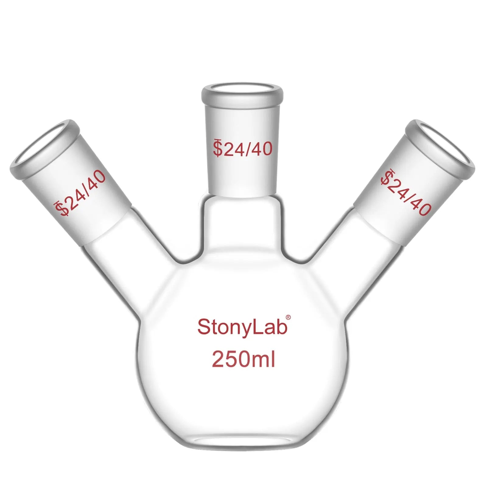 Comprehensive product view and setup components for StonyLab 3-Neck Flat Bottom Flask