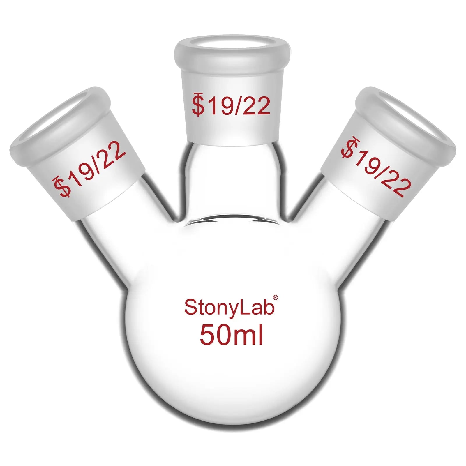 Comprehensive product view and setup components for StonyLab 3-Neck Round Bottom Flask