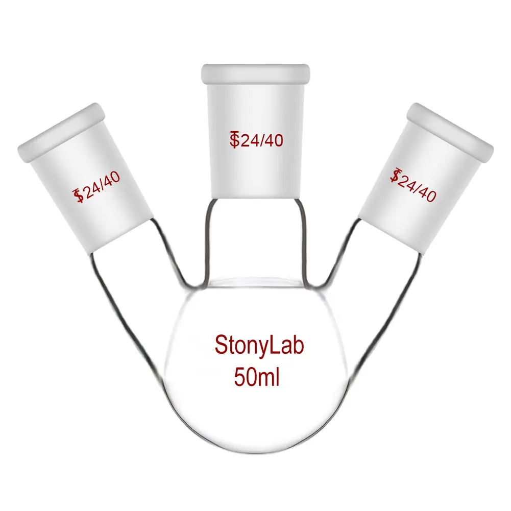 3 Neck Round Bottom - Joint Glass Flask Flask RBF, 24/40 StonyLab