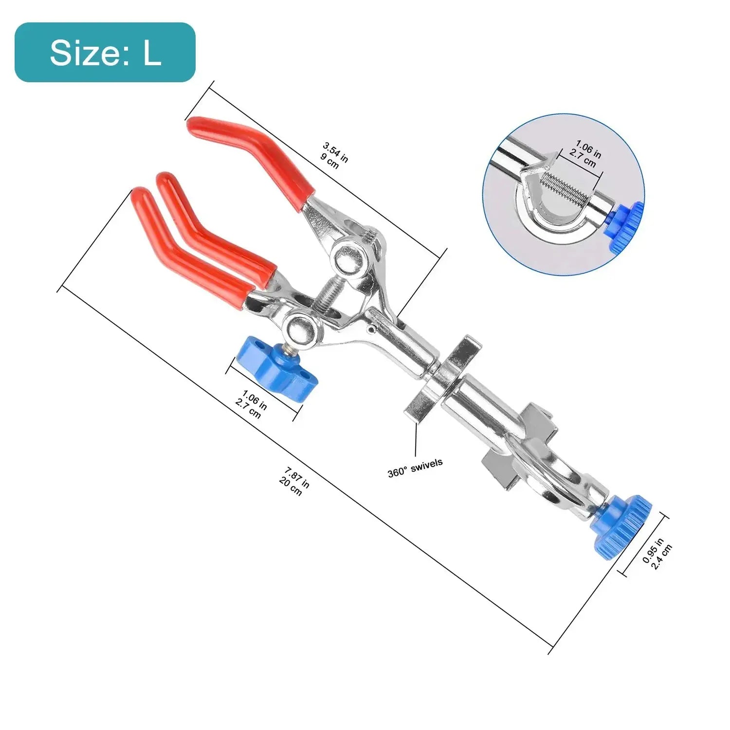 StonyLab 3-Prong Swivel Clamp heavy duty chemical processing configuration