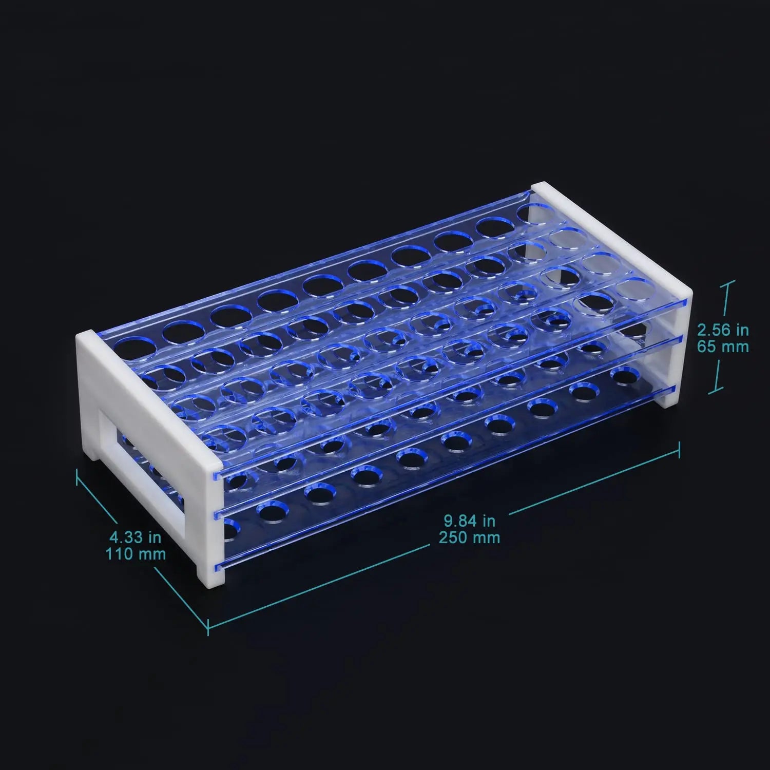 Detailed structural assembly component for StonyLab 3-Tier Detachable Blue Plastic Tube Holder Stand Rack