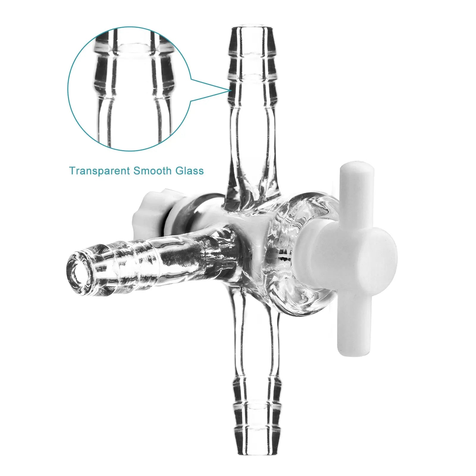 Side view and dimensional layout of the durable StonyLab 3-Way Flow Control Adapter