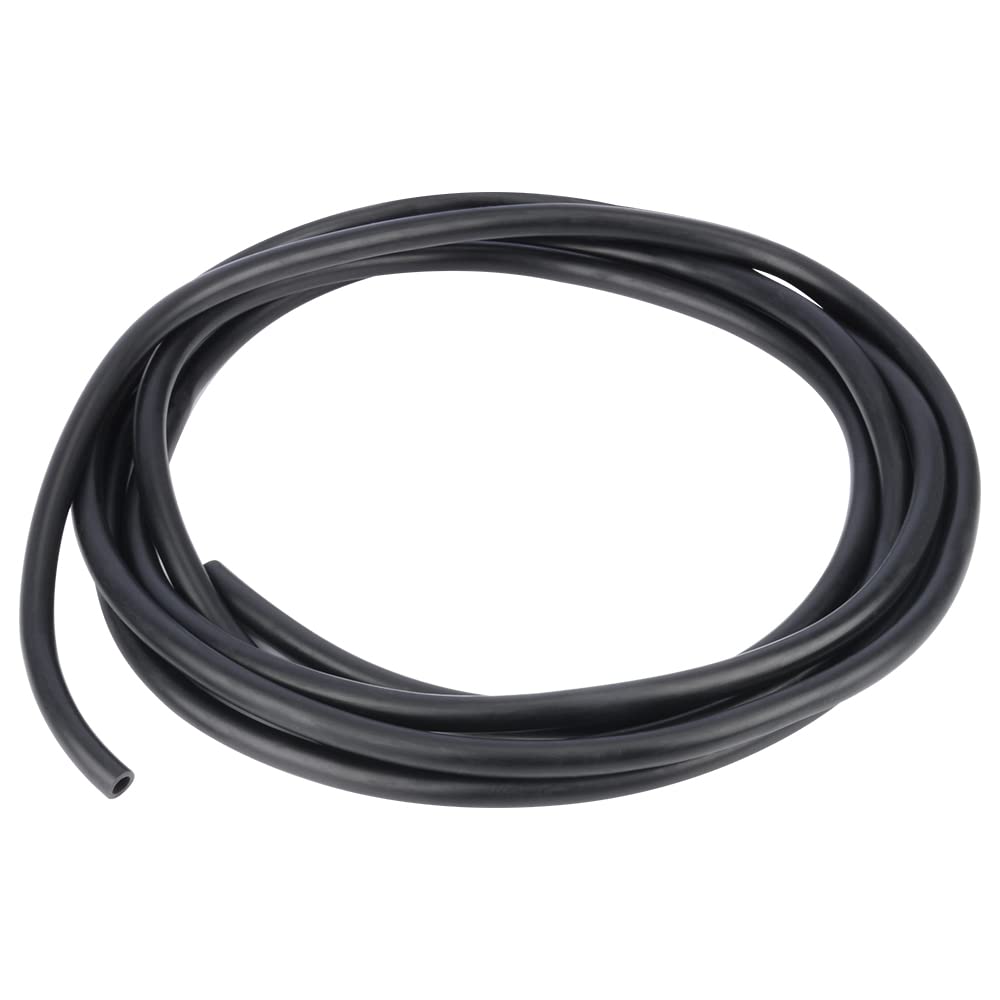 Black Rubber Tubing, 1/4-5/16 in ID x 3/8-15/32 in OD (6-8 mm x 9-12 mm), 1-5 m