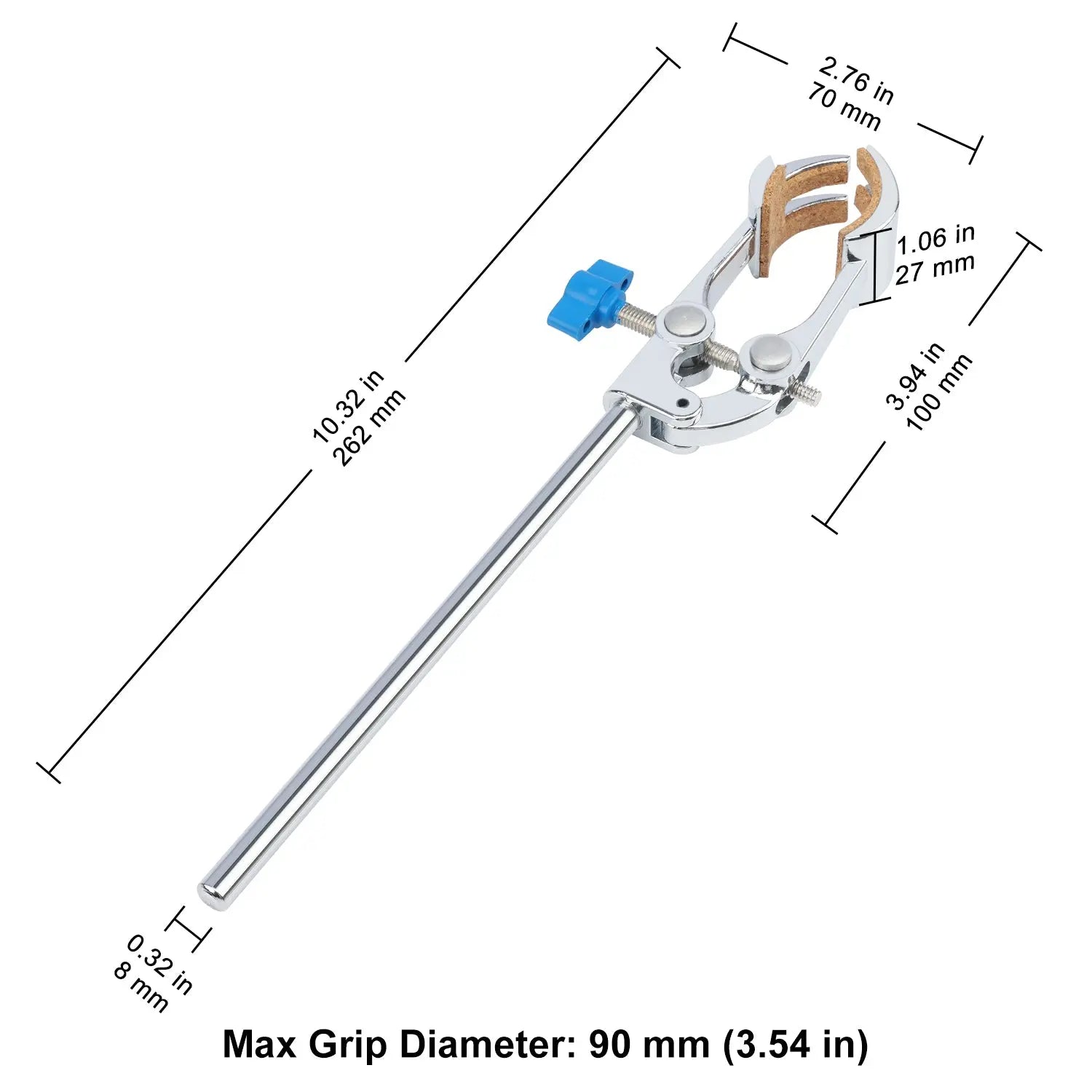 Close-up view showing the precise design and material of StonyLab 4-Prong Adjust Swivel Clamp