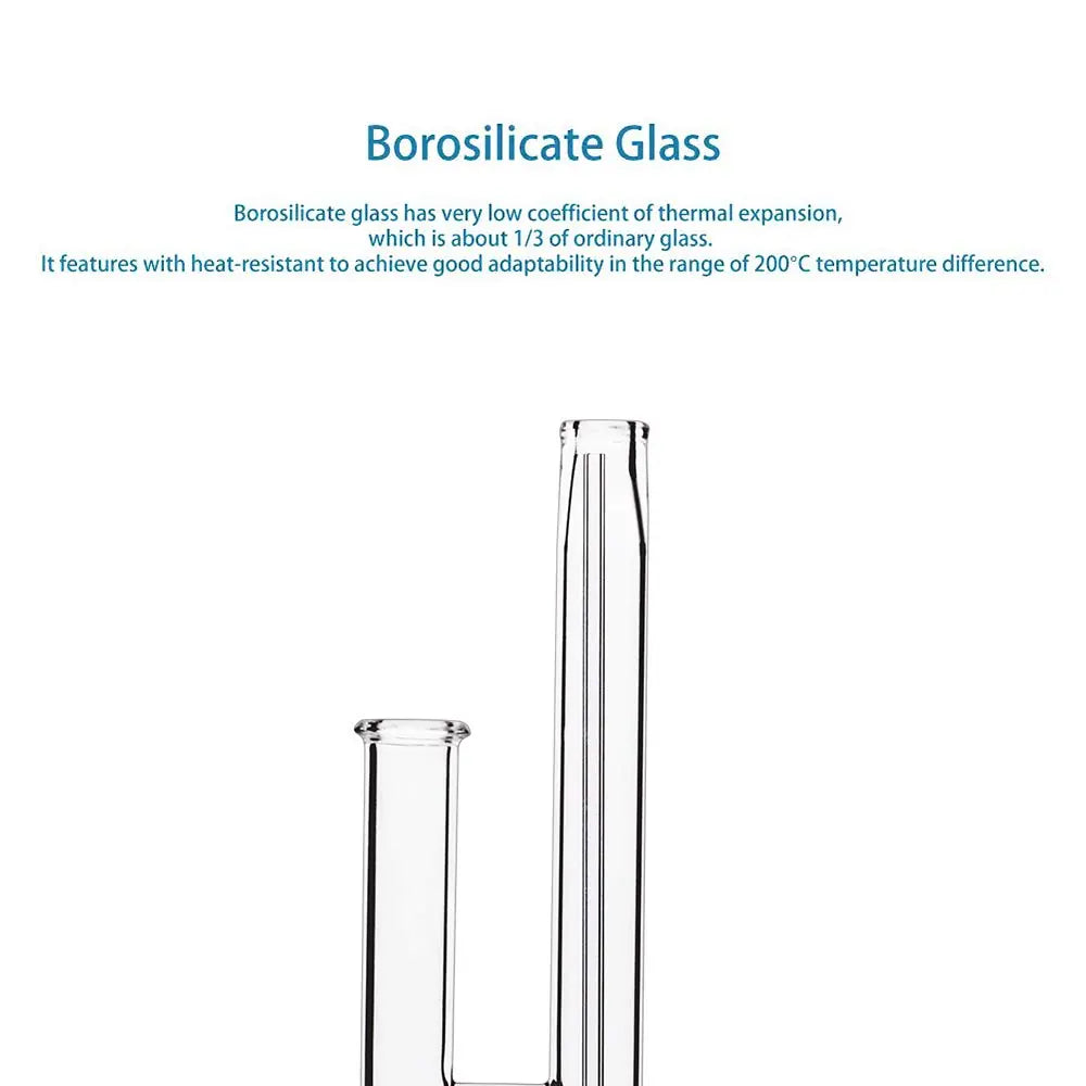 Side view and dimensional layout of the durable StonyLab NMR Tube Washer Cleaner Glass Apparatus for 5 mm NMR Tube with 24