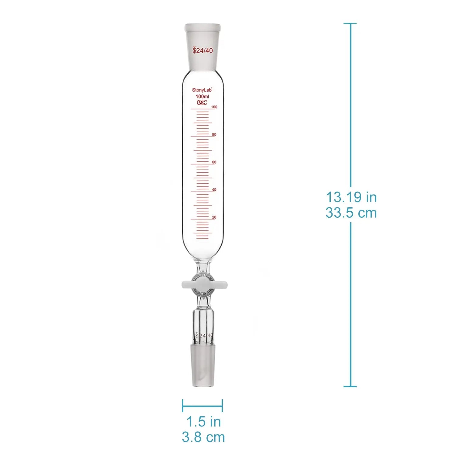 Pressure Equalizing Addition Funnel, 24/40 Joint, PTFE Stopcock, 50-500 ml Funnels - Glass/Powder/Weighing/Equalizing