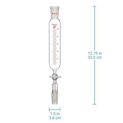 Pressure Equalizing Addition Funnel, 24/40 Joint, PTFE Stopcock, 50-500 ml Funnels - Glass/Powder/Weighing/Equalizing