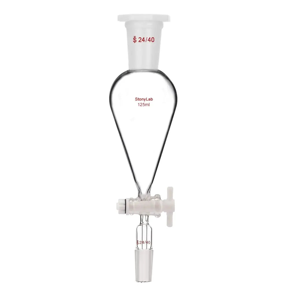 Separatory Funnel with PTFE Stopcock, 24/40 Joints, 60-1000 ml - StonyLab Funnels - Separatory 