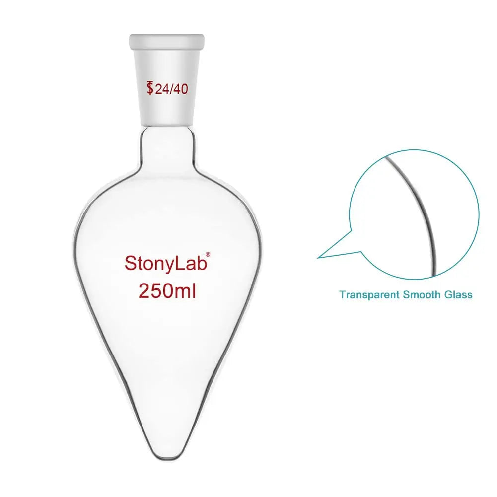 Side view and dimensional layout of the durable StonyLab Single Neck Flask