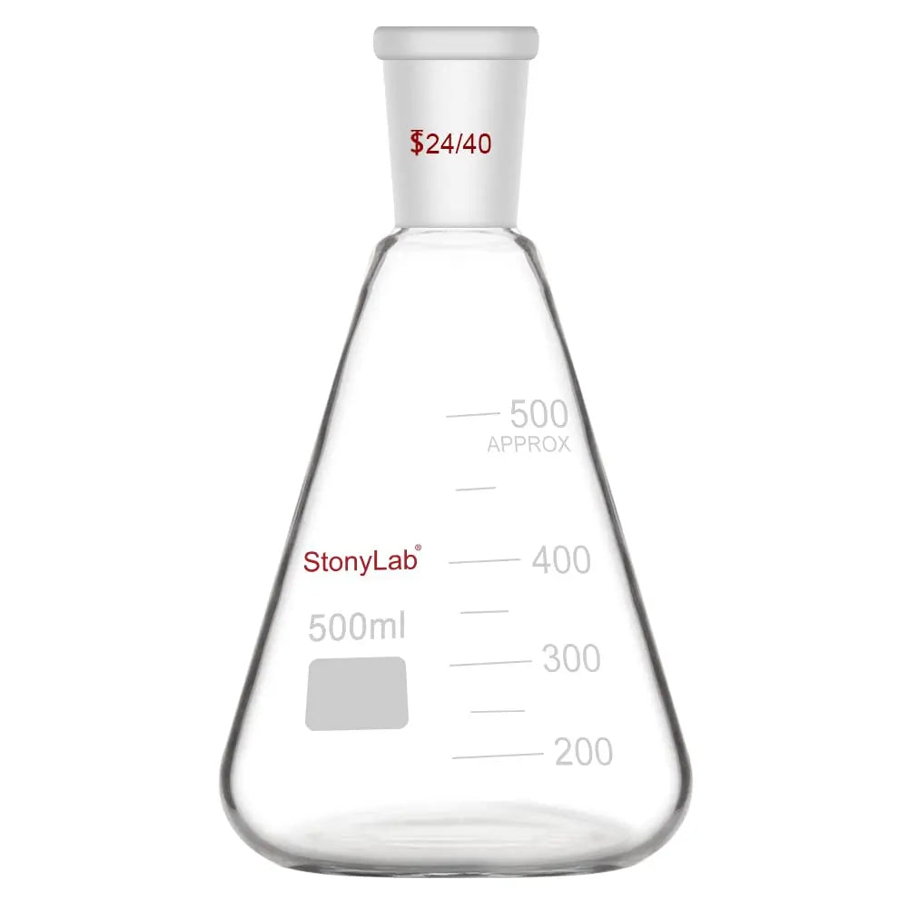 Glass Erlenmeyer Flask with 24/40 Standard Taper Outer Joint,50 ml Flasks - Erlenmeyer