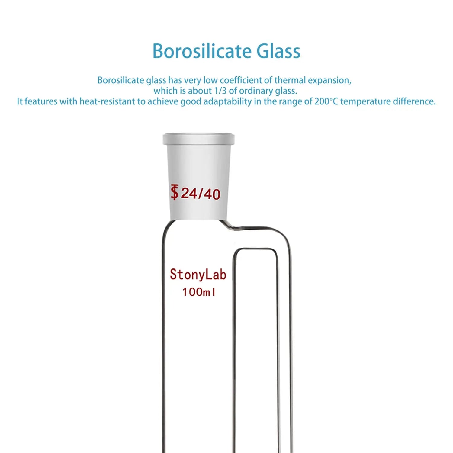 StonyLab Pressure Equalizing Addition Funnel heavy duty chemical processing configuration