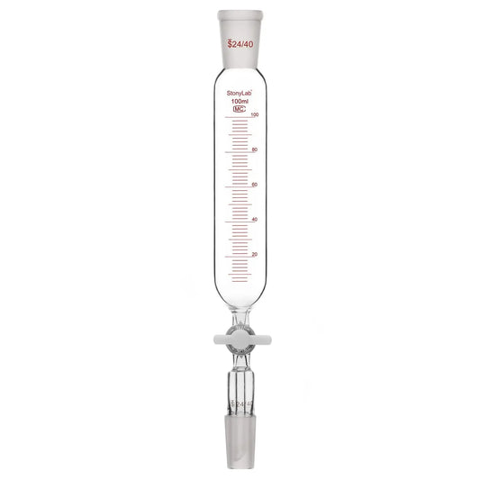 Pressure Equalizing Addition Funnel, 24/40 Joint, PTFE Stopcock, 100/500 ml - StonyLab Funnels - Glass/Powder/Weighing/Equalizing 