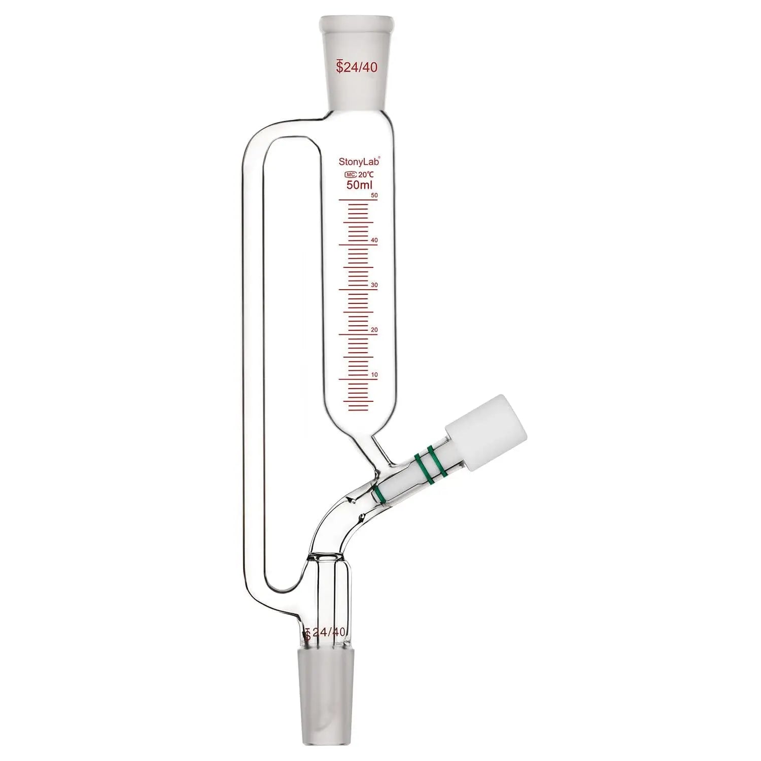Detailed structural assembly component for StonyLab Graduated Pressure Equalizing Addition Funnel