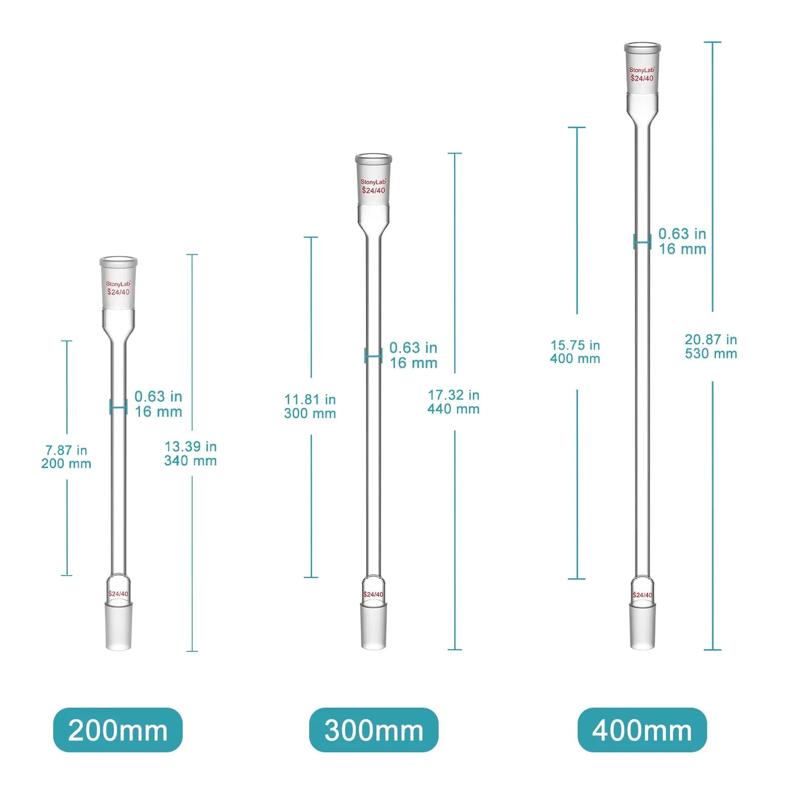 Close-up view showing the precise design and material of StonyLab Air Condenser Tube