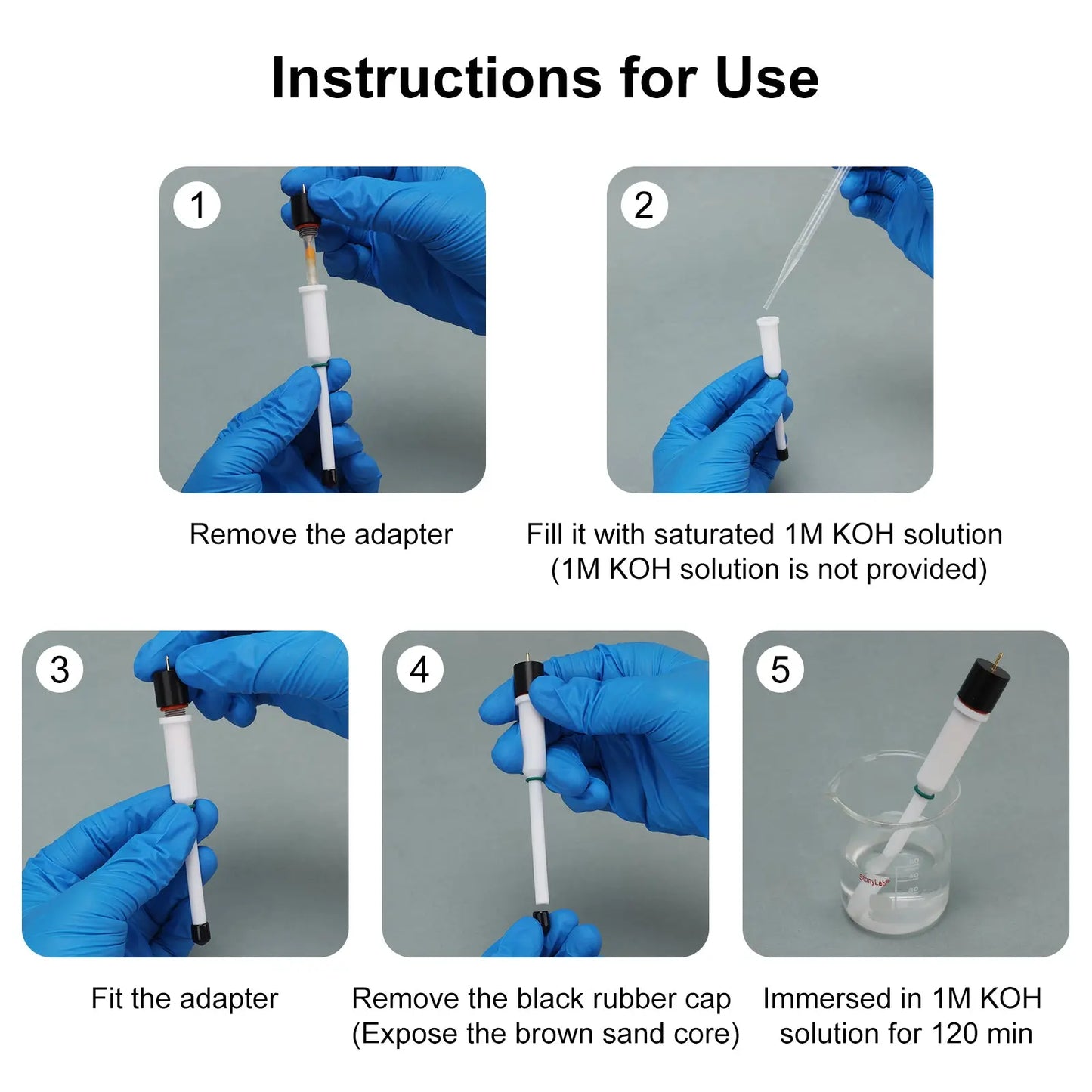 All-PTFE Hg/HgO Mercury Oxide Reference Electrode, 6x60 mm, Alkaline Reference Electrode - Hg/HgO