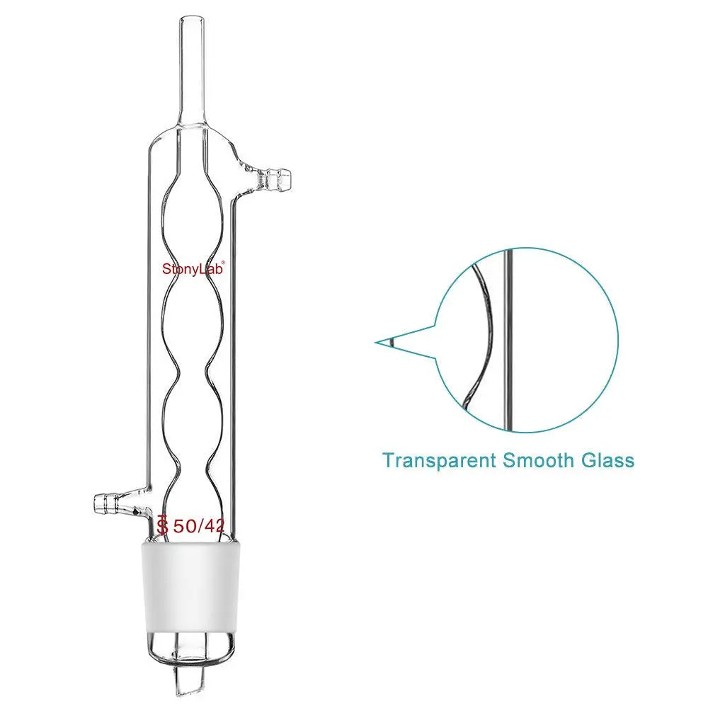 StonyLab Allihn Condenser Reflux for Soxhlet Extractor heavy duty chemical processing configuration