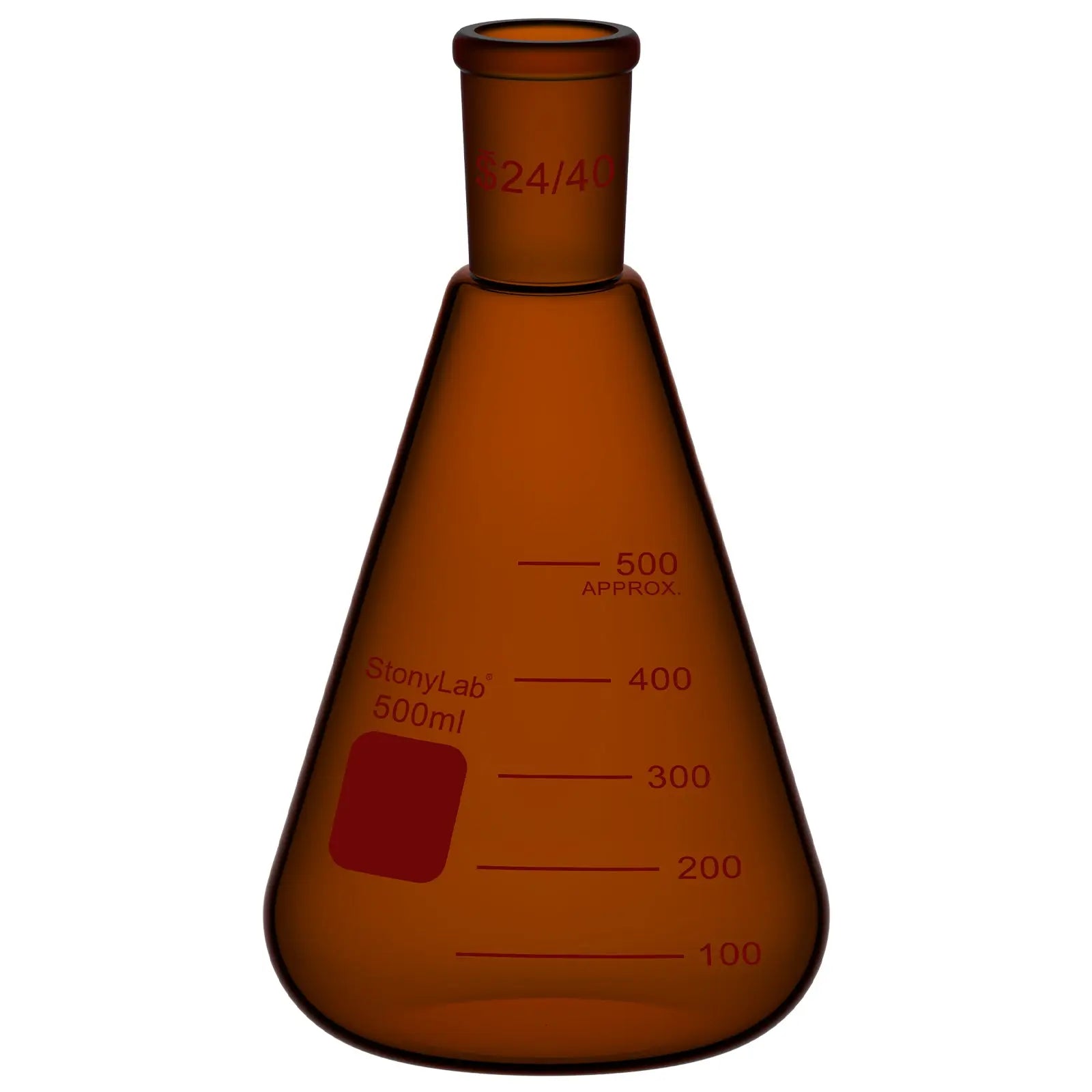 Amber Erlenmeyer Flask, 24/40 Joint, 100-500 ml Flasks-Erlenmeyer