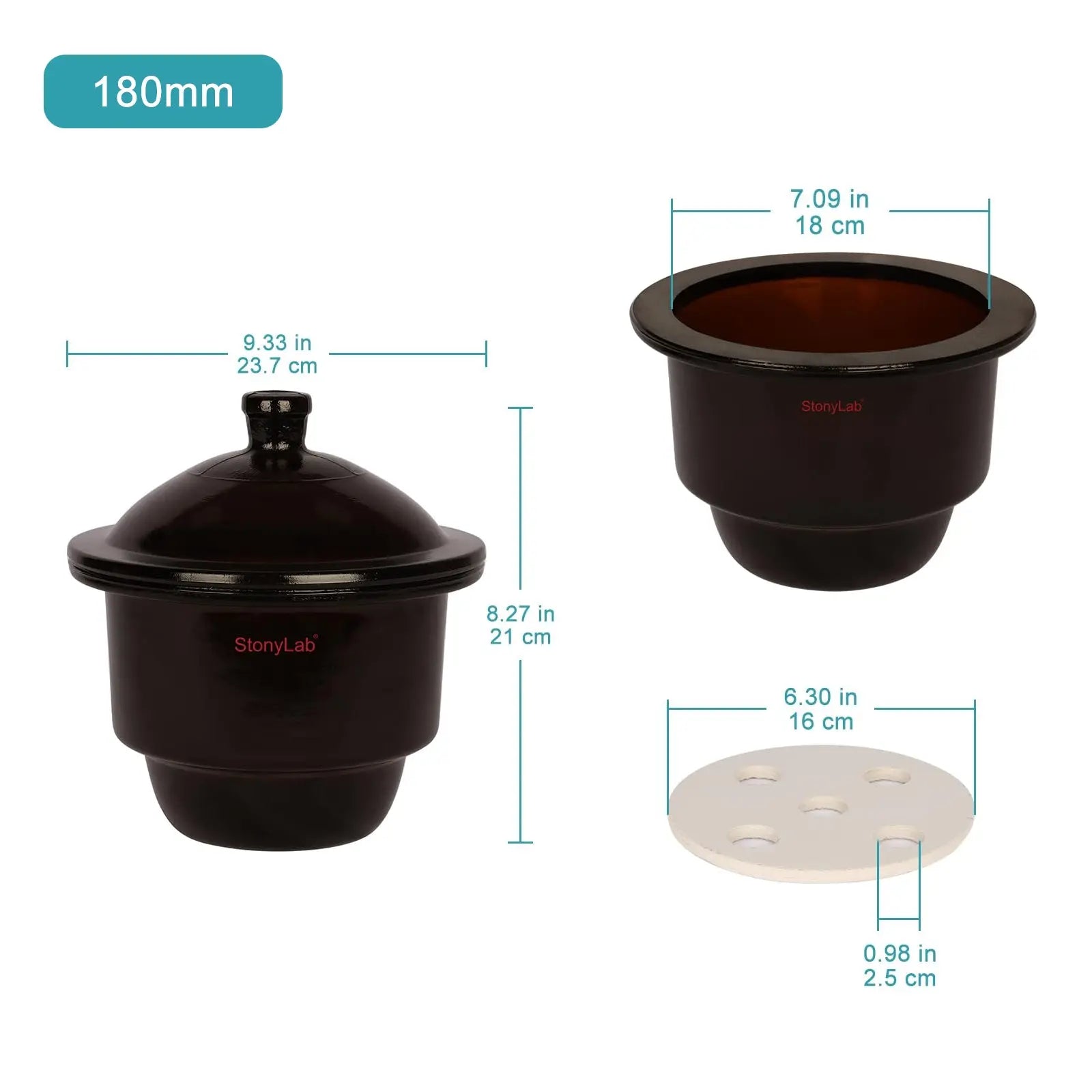 StonyLab Amber Glass Desiccator heavy duty chemical processing configuration