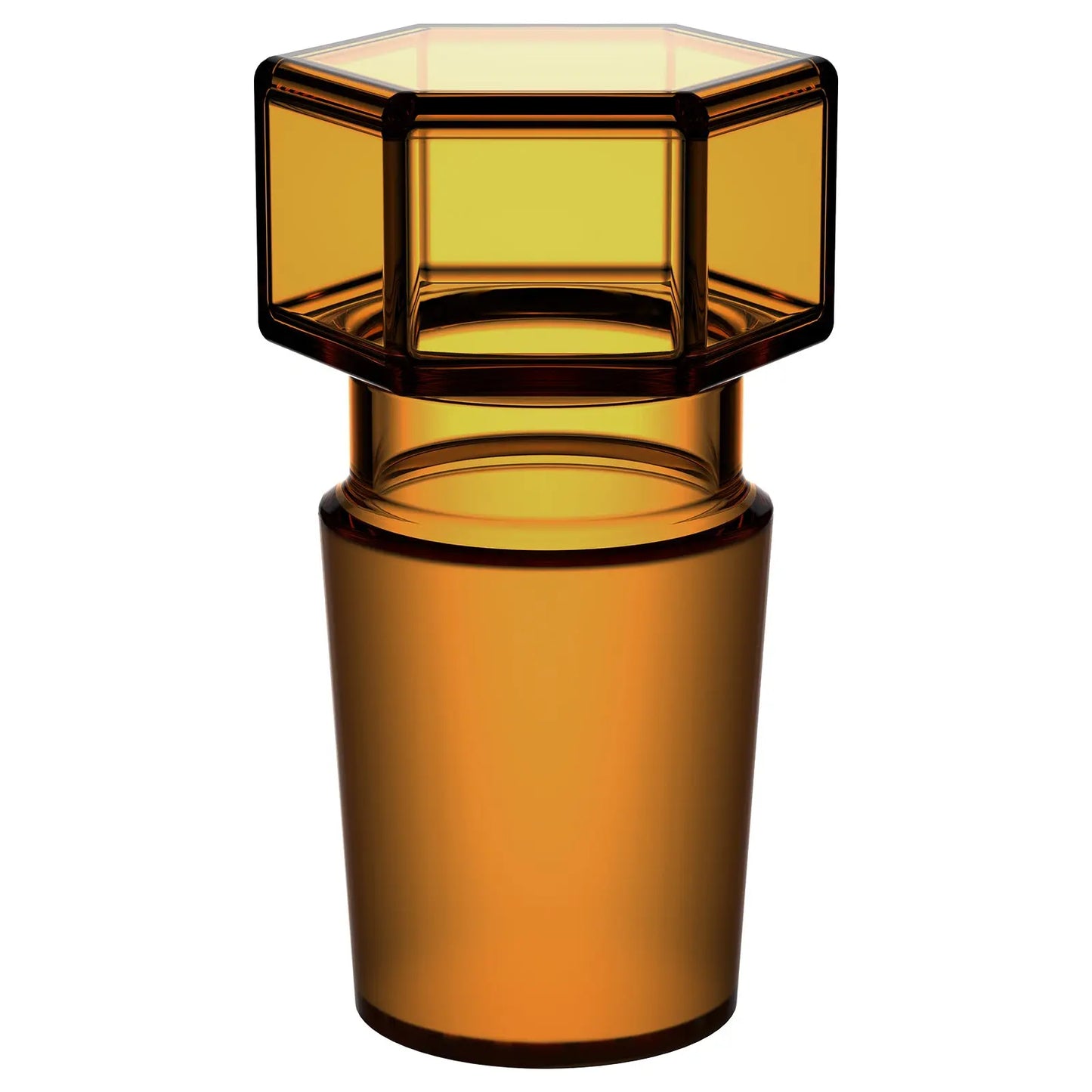 Amber Glass Stoppers, Hex-Head, Hollow Stoppers-Glass 19/22