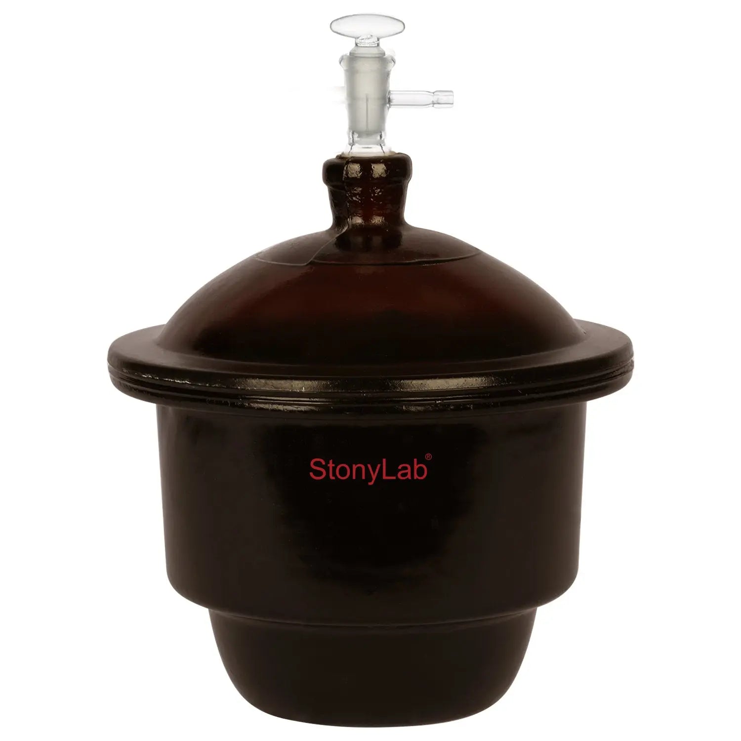 Comprehensive product view and setup components for StonyLab Amber Glass Vacuum Desiccator