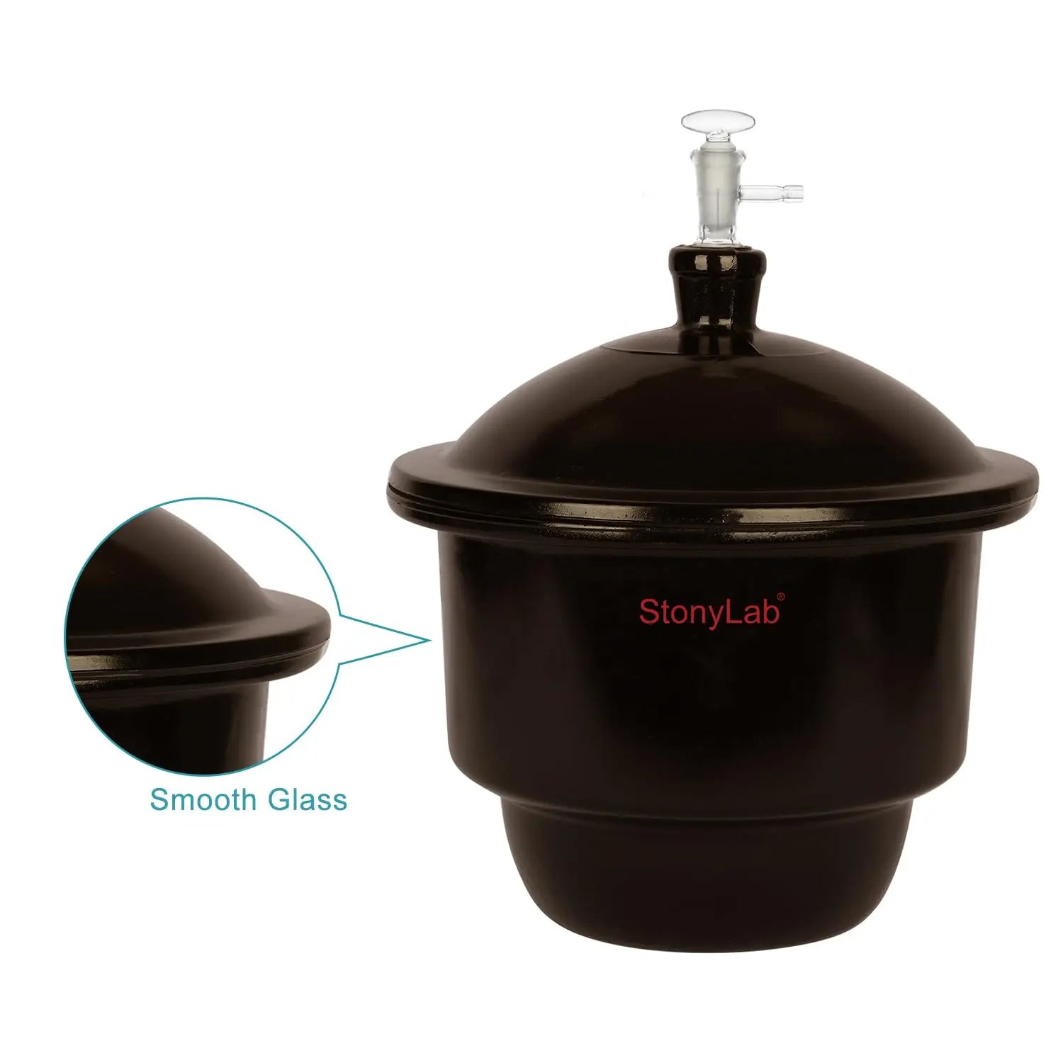 Comprehensive product view and setup components for StonyLab Amber Glass Vacuum Desiccator