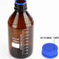 Amber Round Media Storage Bottles with GL45 Blue Screw Cap,250-2000 ml Storage Bottles