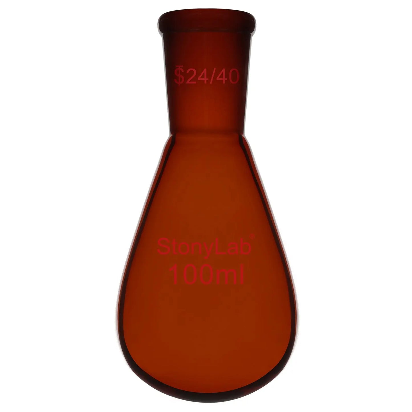 Amber Single Neck Recovery Flask, 25-250 ml 100-ml