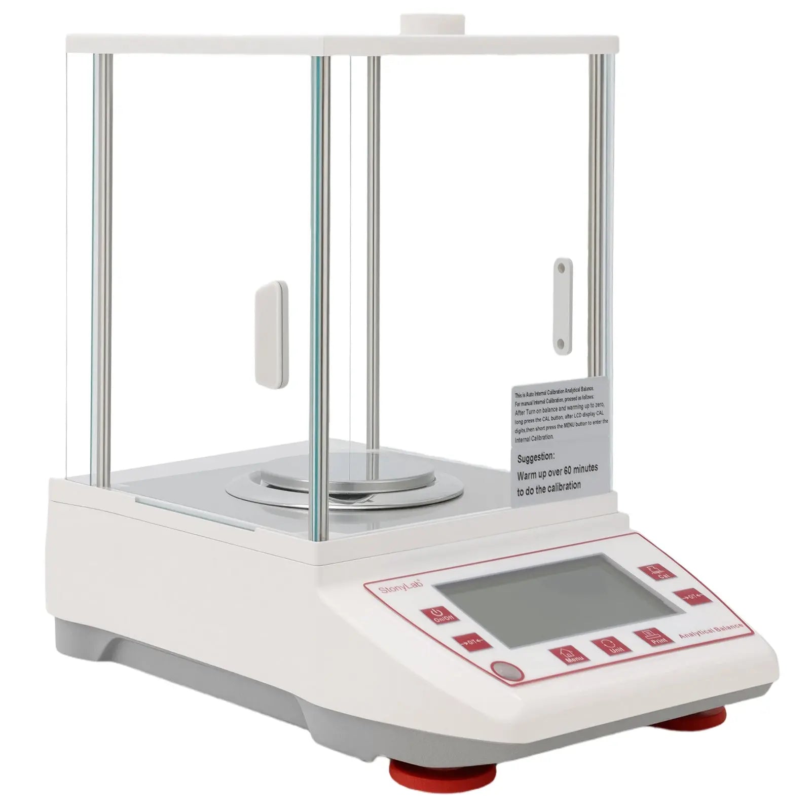 Side view and dimensional layout of the durable StonyLab Analytical Balance