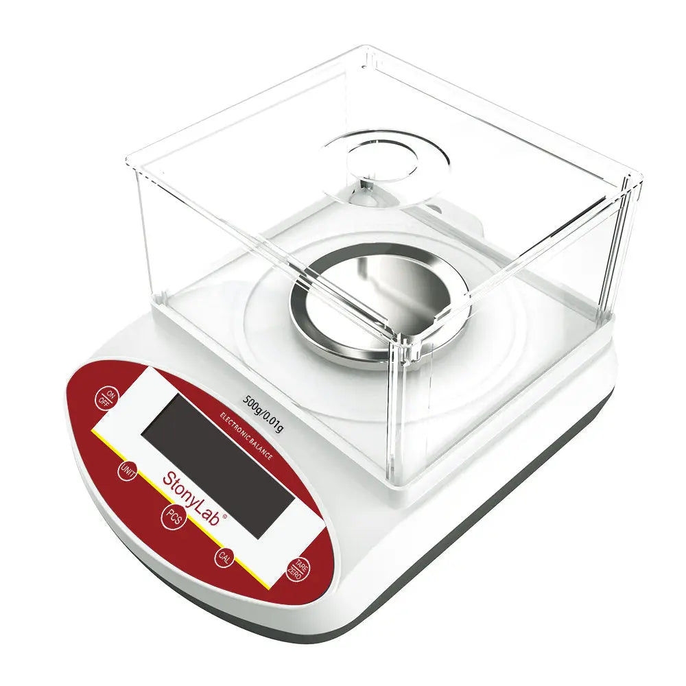 Close-up view showing the precise design and material of StonyLab Analytical Balance