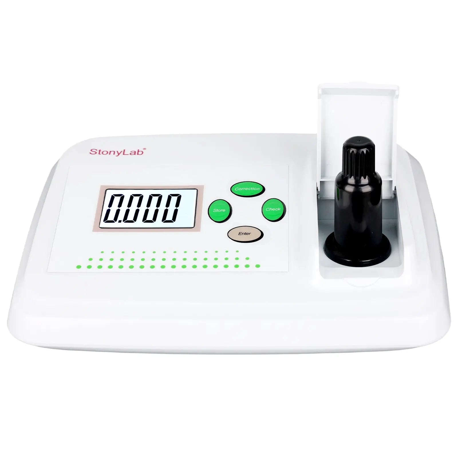 Side view and dimensional layout of the durable StonyLab Bacterial Turbidity Meter