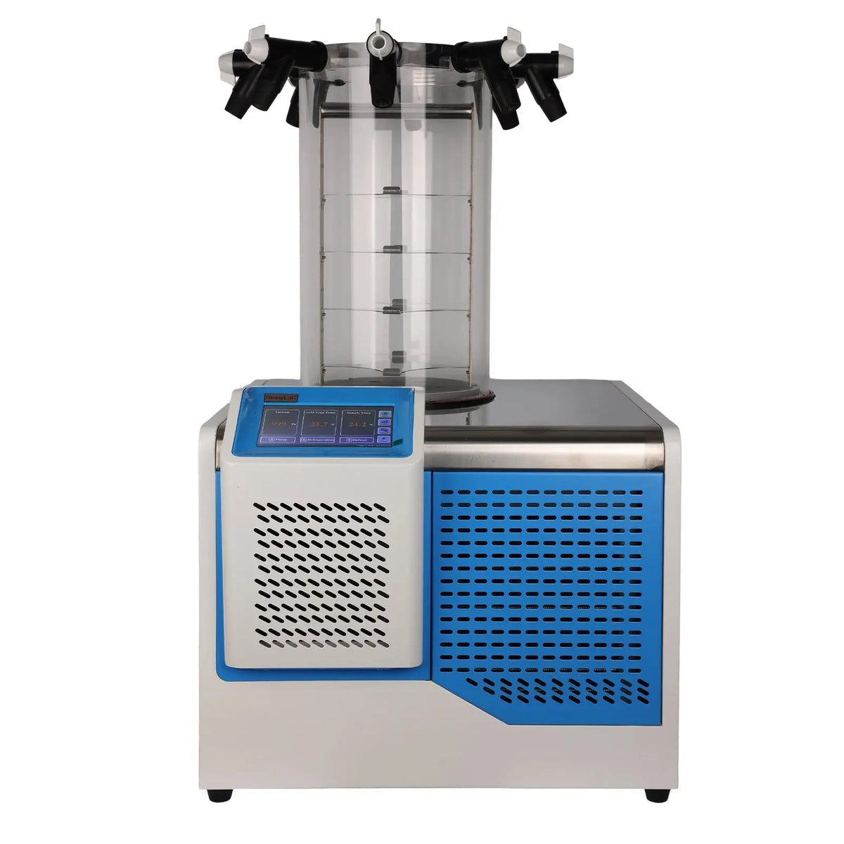 Benchtop Freeze Dryer with Vacuum Pump, -60°C Cold Trap, 0.08-0.12 ㎡ Drying Area, 4 kg/Batch Water Capture Capacity Dryers-Freeze/Spray