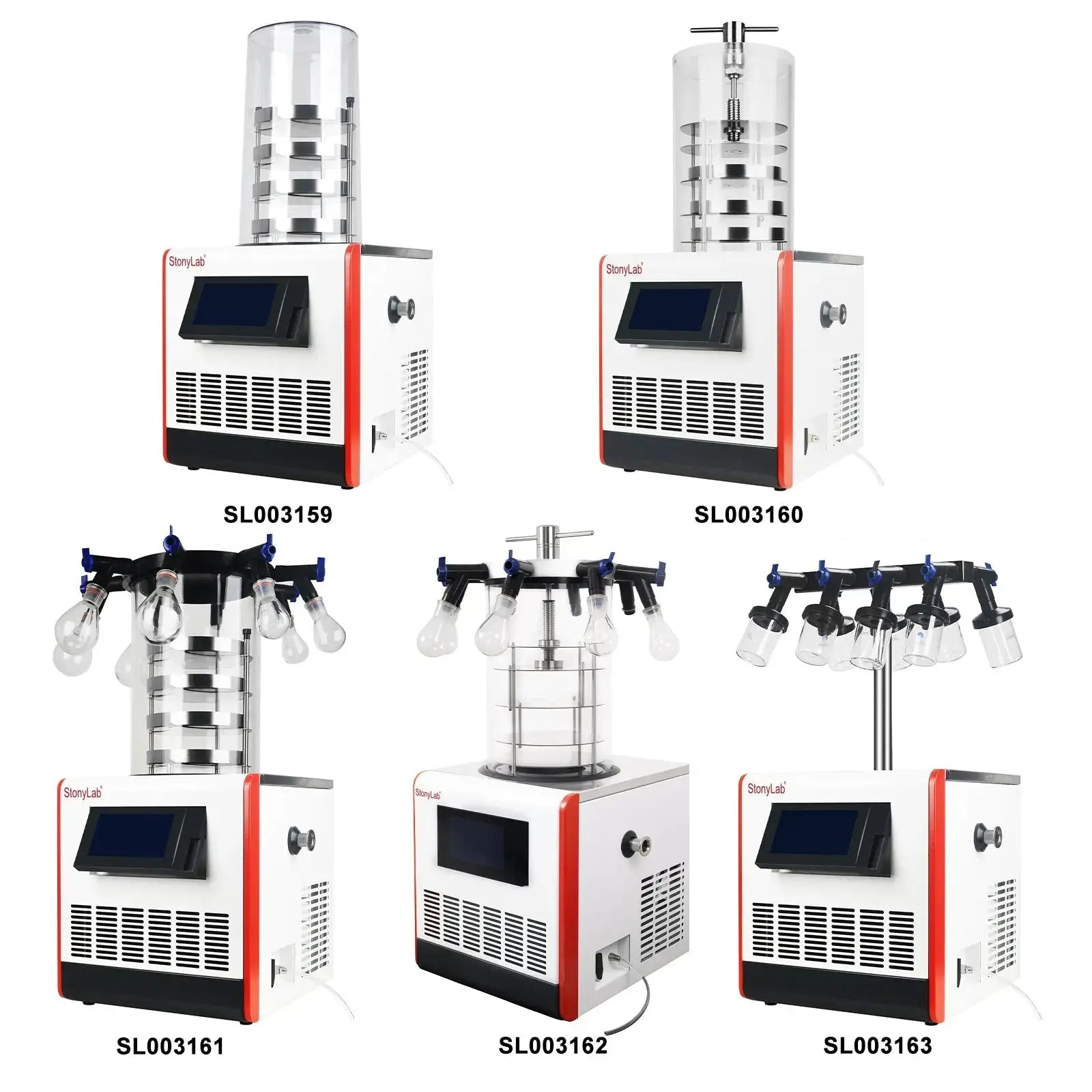 Close-up view showing the precise design and material of StonyLab Benchtop Freeze Dryer with Vacuum Pump