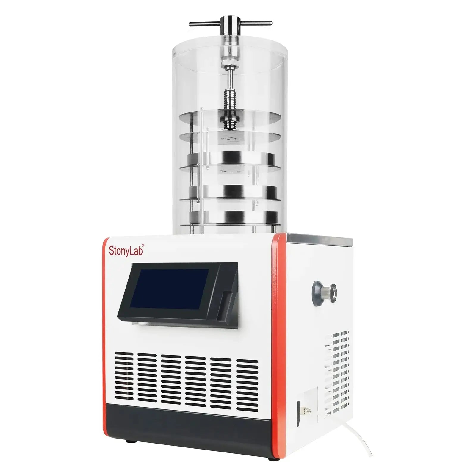 Comprehensive product view and setup components for StonyLab Benchtop Freeze Dryer with Vacuum Pump