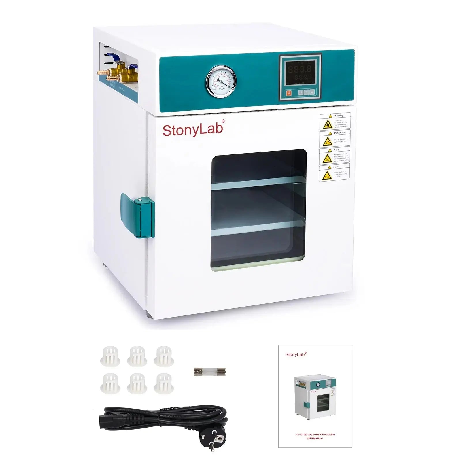 Comprehensive product view and setup components for StonyLab Benchtop Vacuum Drying Oven