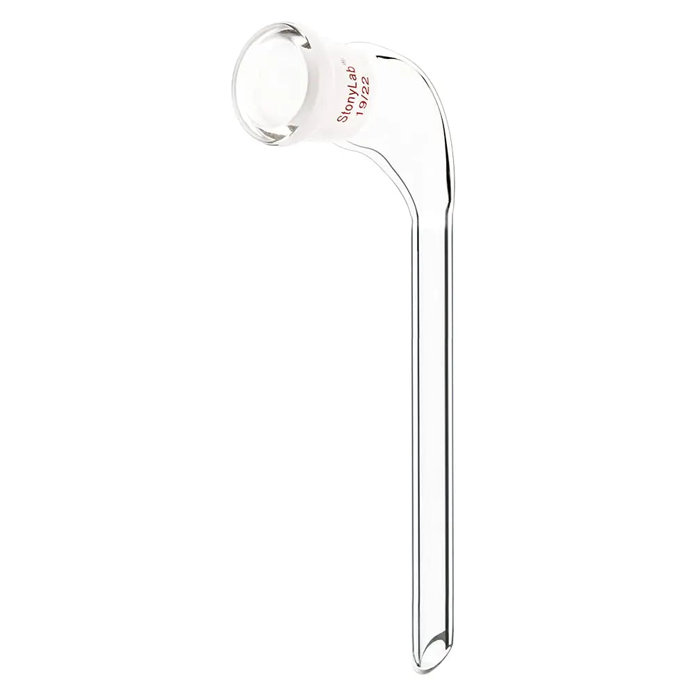 Bent Distillation Adapter with 100 mm Tapered Drip Tube, 105 Degree Adapters - Distilling
