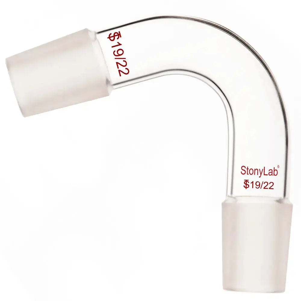 Alternative angle showing underlying build quality of StonyLab Bent Distillation Adapter