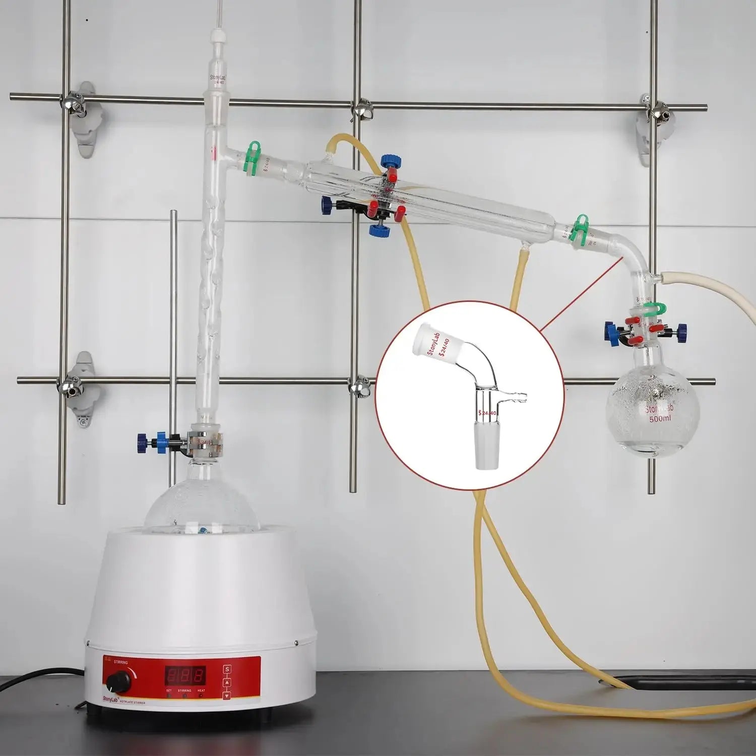 Detailed structural assembly component for StonyLab Bent Vacuum Take-Off Adapter