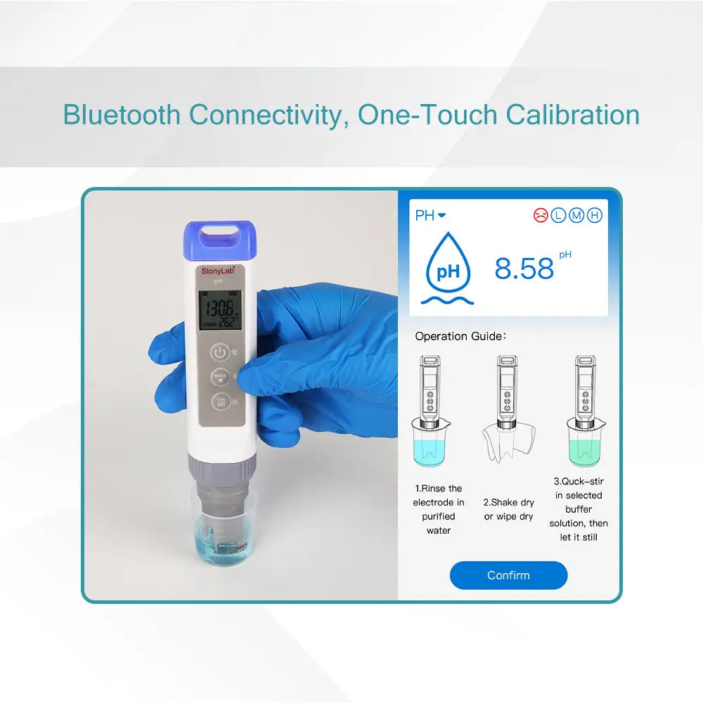 Comprehensive product view and setup components for StonyLab Bluetooth Pen-Type Single-Parameter pH