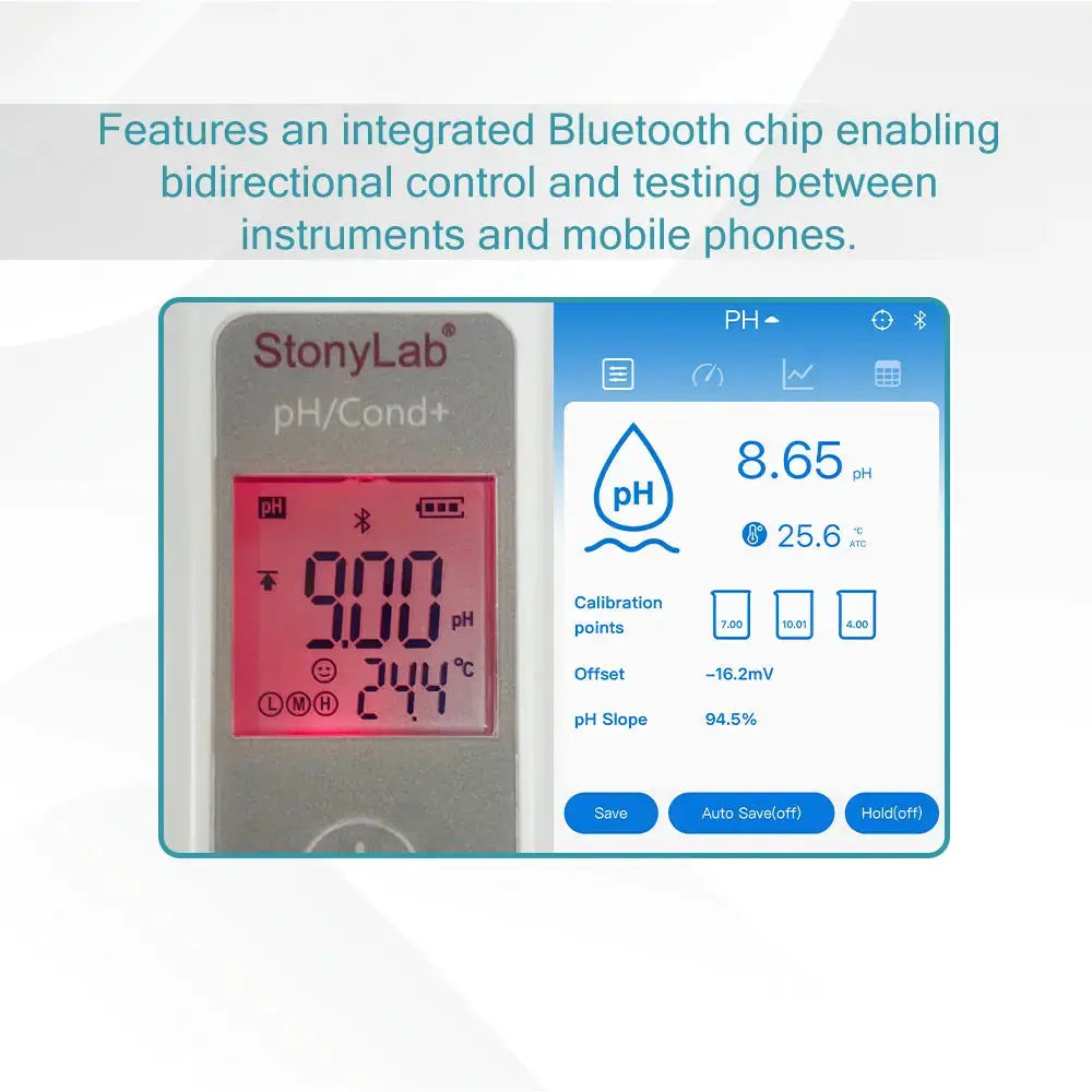 Comprehensive product view and setup components for StonyLab Bluetooth Pen-Type Multiparameter pH Meter